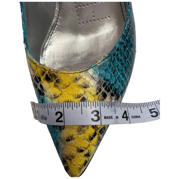 Y2K FREE LANCE Leather Multicolor Snakeskin Heels - Picture 15 of 16